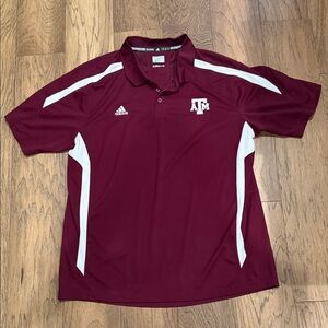 Men’s adidas Maroon and White Texas A&M Polo 2XL